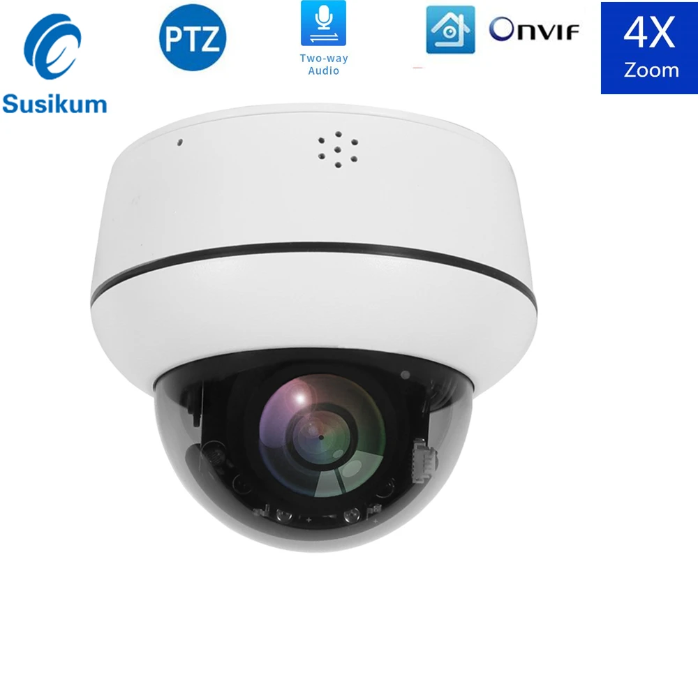 

8MP Outdoor PTZ Camera ONVIF 4X Zoom Support Two-way Audio Built-in Mic and Speaker CCTV Surveillance Camera H.265 P2P View