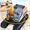 Large Remote Control Excavator 2.4G 1:20 40Mins Thick Track 690 Degree Rotating Alloy Material Sound Truck Vehical Boy Gift Toys 2