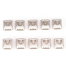 

10 Pcs USB Female Type A 4-Pin DIP Right Angle Plug Jack Socket Connector