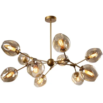 

Modern led chandelier dining room bedroom chandelier lighting Nordic kitchen glossy lamps glass ball chandelier lamps