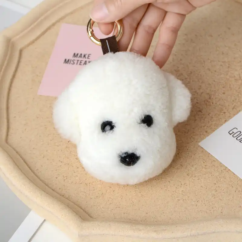 ぬいぐるみ子犬リアルラムキーホルダーテディベア草キーチェーンペンダントの男性と女性の車のバッグアクセサリーキーリングギフト キーホルダー Aliexpress