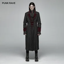 Панк рейв мужские стимпанк Ретро длинные жаккардовые куртки пальто готика, вампир мастер средней длины длинное пальто Сценический костюм