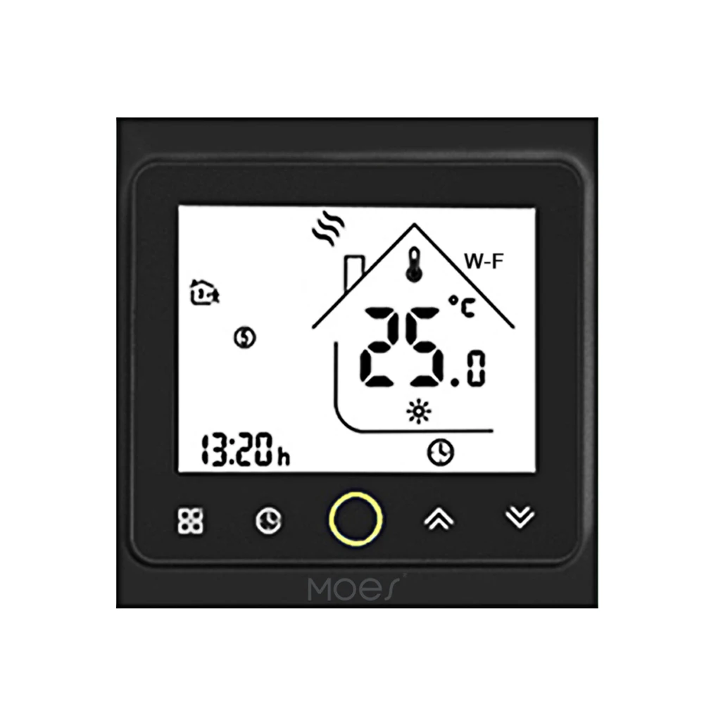 WiFi Smart Thermostat Temperature Controller APP Control for Home Floor Heating Water Compatible with Alexa / Google /Electric - Цвет: Черный