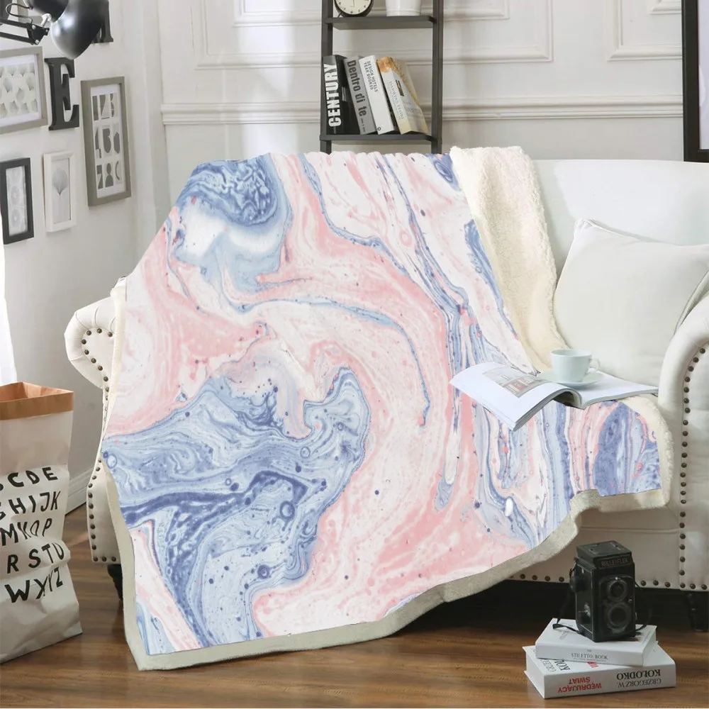 

Throw Blanket Soft Cozy Fleece Blanket for Beds Sofa Car 3D Natural Marble Pattern Print Plush Bedspreads Winter Sheet Cover