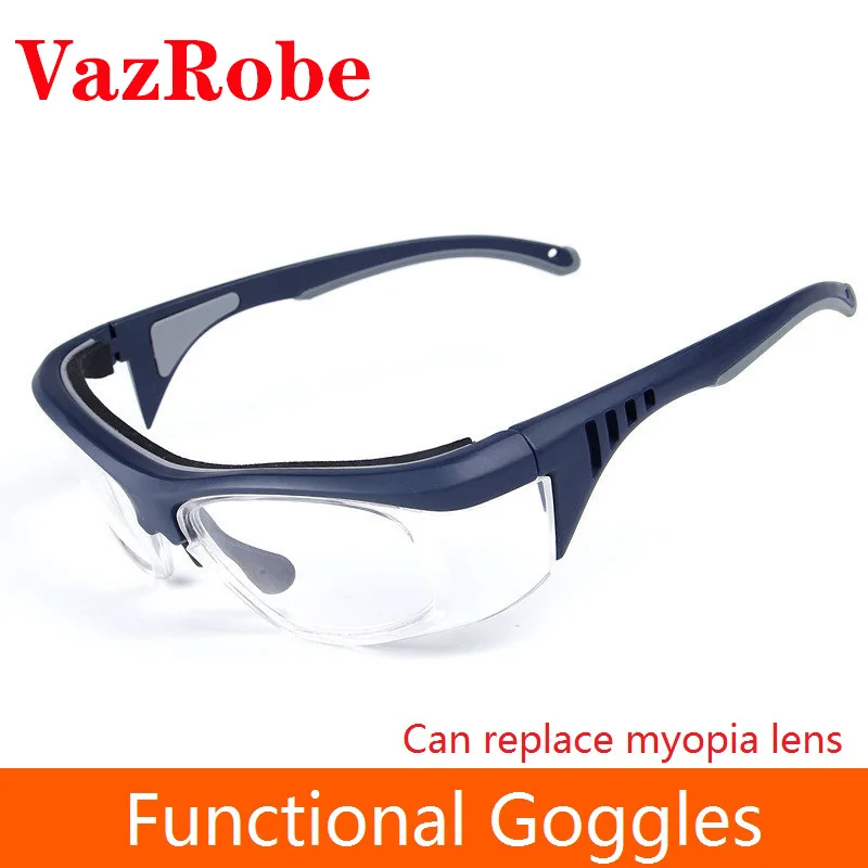 Vazrobe защитные очки, очки против брызг, промышленные пылезащитные очки, защитные очки(можно заменить оптические линзы), химический человек - Цвет оправы: matte blue