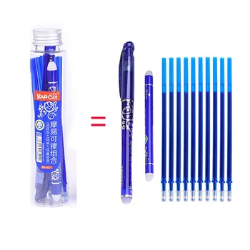 

12pcs/set Erasable Gel Pen 0.5mm Blue Ink Writing Pens Washable Handle Erasable Ballpoint Pen for School Office Stationery