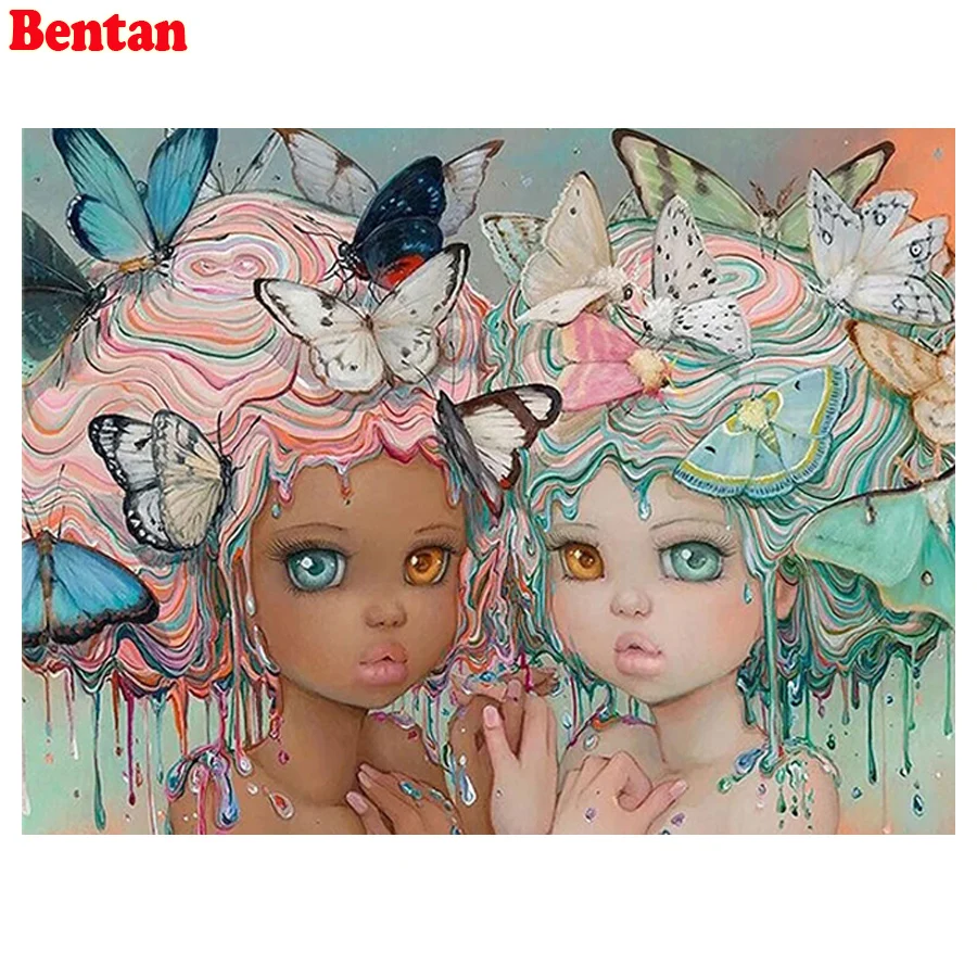 

5D DIY Diamond Painting Full square Cartoon butterfly girl Mosaic Diamond Embroidery Handmade Gift Cross Stitch Home Decor