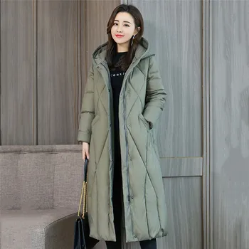 

2019 Winter new arrival down jacket women loose Large size clothing outerwear quality blue color thick cotton winter coat YH518