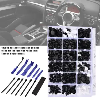

447PCS Fastener Retainer Bumper Clips Kit Universal Fasteners For Car Panel Trim Screws Replacement