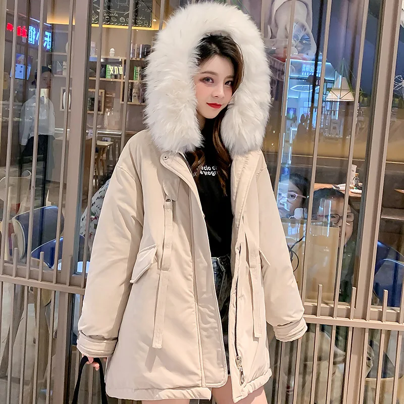 

2019 New Style South Korea Dongdaemun down Cotton fu da Fur Collar a Version of the Large Size Maternity Clothes Cotton-padded C
