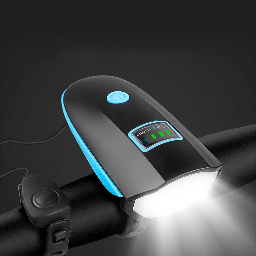 Highlight Alarm Horn LED Bike Light Electric Bell Trembler Buzzers Switch Cycling Bicycle Lamp Battery USB Charging | Спорт и