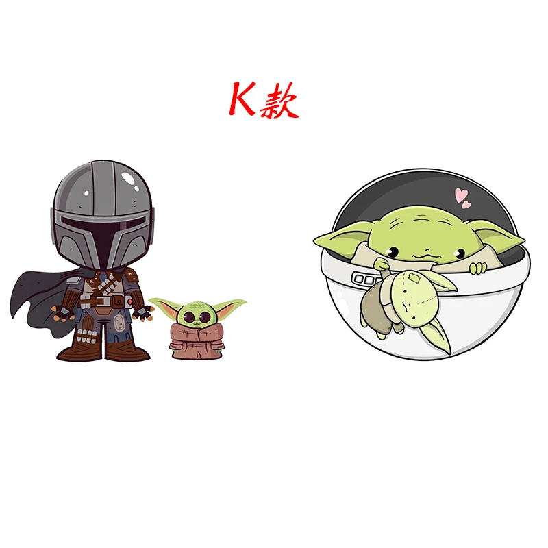 Детские наклейки йода для ноутбука, мотоциклетная шляпа, рюкзак, водонепроницаемые виниловые наклейки, детские игрушки - Цвет: 2pcs