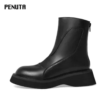 

2020 PENUTA Woman Ankle Black Boots Fashion Online Thick Bottom Winter Shoes Japanese Platform Boots Steampunk Shoes Women D0096