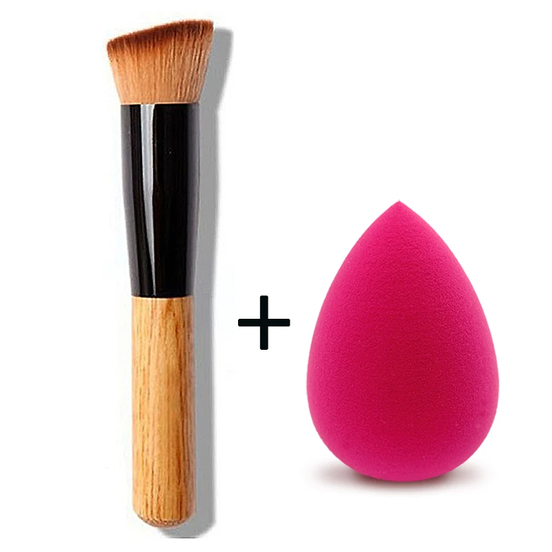 Brush-Rose Red Новинка, кисти для макияжа, пудра тональный крем румяна, основа для макияжа лица, набор кистей для макияжа с деревянной ручкой, профессиональные инструменты Pincel Maquiagem - Handle Color: Brush-Rose Red