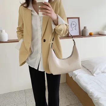 

Women Pure Handbag Classic Texture Delicate Creative Design Elegant PU Clutch Ladies Large Capacity Tote Shoulder Bags