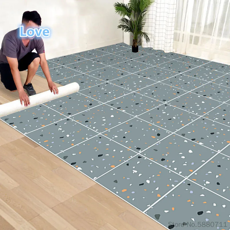 Pegatinas de suelo impermeables para baño, pegatinas de suelo de azulejo antideslizantes, gruesas, resistentes al desgaste, decoración del hogar, tapiz AliExpress