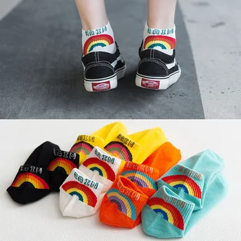 

5pais New Cartoon Women Cotton Socks Girl Student Boat Sock Fashion Spring Summer Ladies Short Socks Wholesalele
