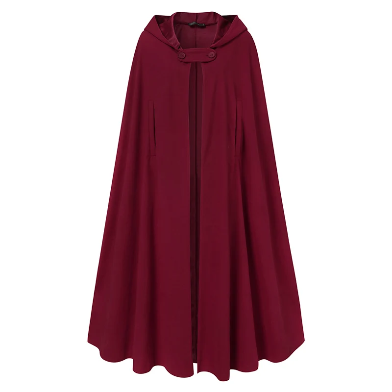 ZANZEA-Poncho con capa de doble botonadura para mujer, abrigo con cuello de  solapa, chaqueta lisa