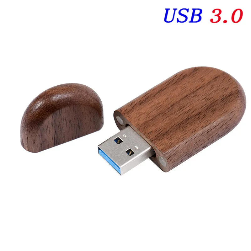 JASTER USB3.0(более 10 шт бесплатный логотип) Деревянный usb+ коробка ручка привод 64 ГБ 32 ГБ 16 ГБ флэш-накопитель Memory Stick с логотипом на заказ свадебный подарок - Цвет: Walnut wood