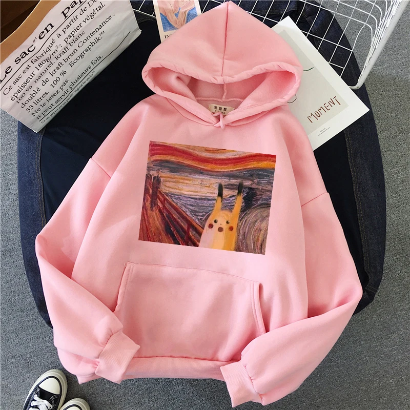Покемон куртка Пикачу с капюшоном Забавный Pika Kawaii толстовка одежда 90s Ullzang Harajuku одежда с покемоном Пуловеры мультфильм для мужчин и женщин - Цвет: 2606