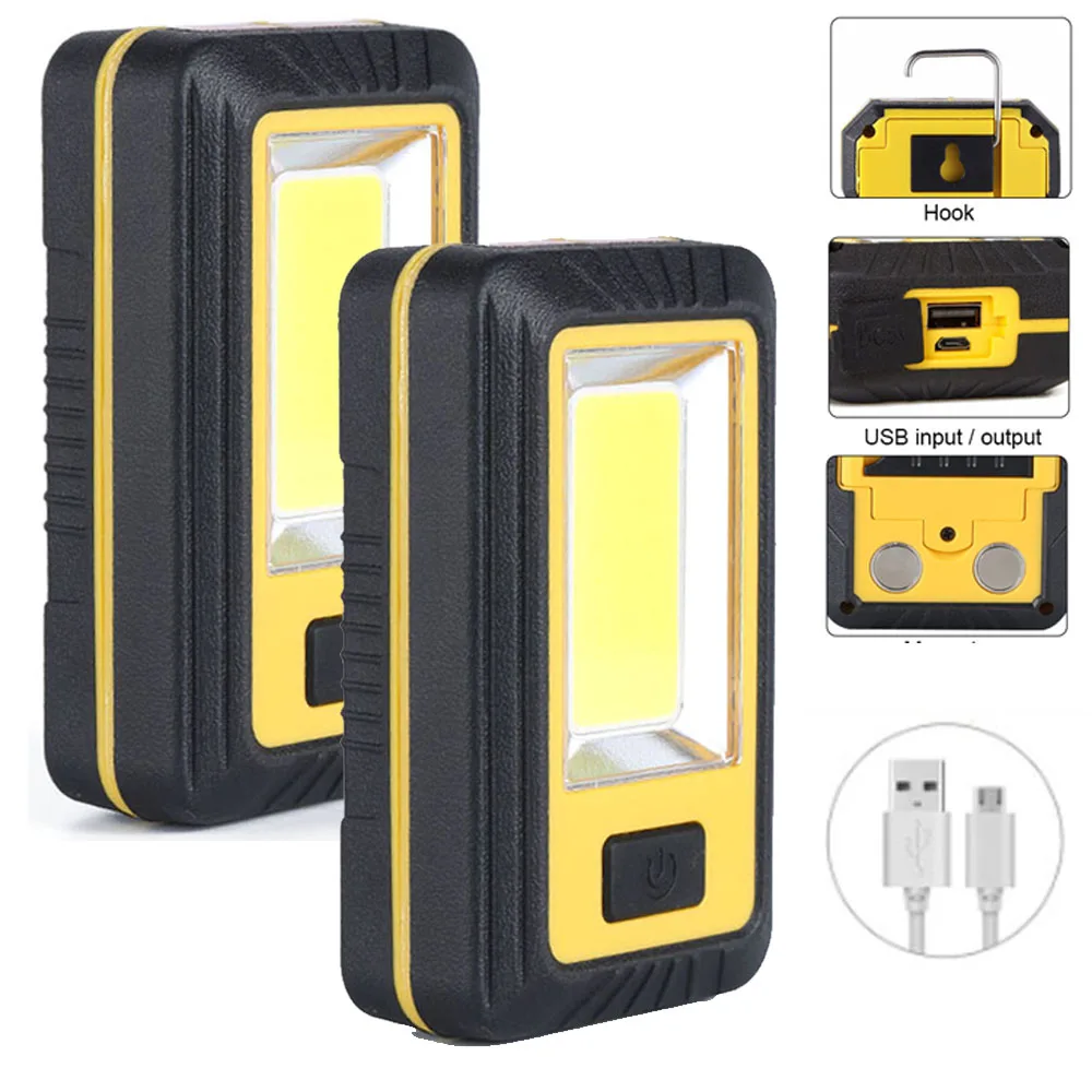 26W COB XPE LED Hunting Flashlight 3600mAh USB Work Light Inspection Lamp Clip On Red Flash Camping Emergency Torch Lantern