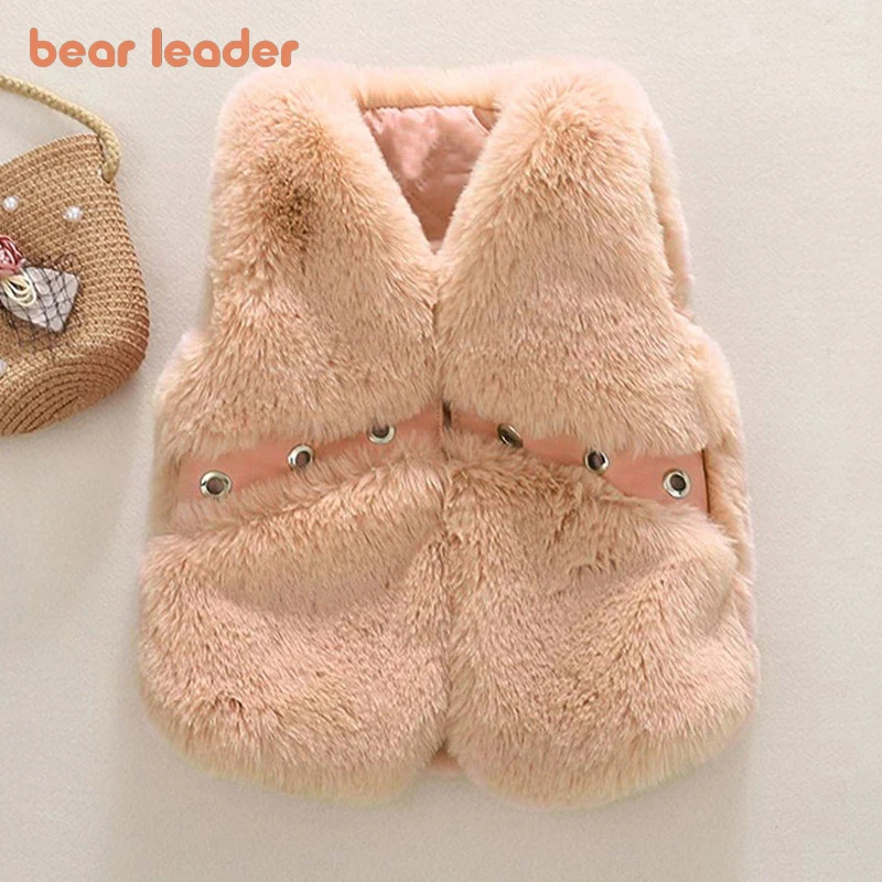 Bear Leader Girls Fur Vest Jackets Baby Autumn Vests Waistcoat for