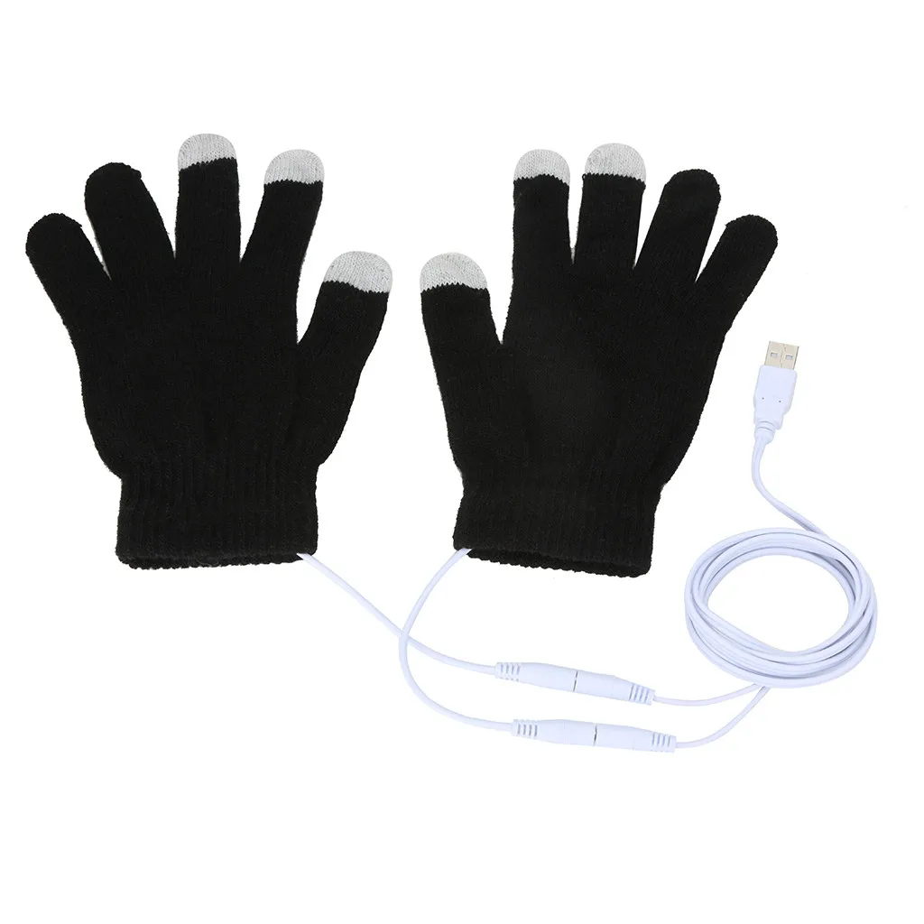 Для мужчин и женщин USB нагревательные перчатки теплые руки постоянная температура портативные мягкие, удобные для носки зимние сенсорный экран смартфон перчатки
