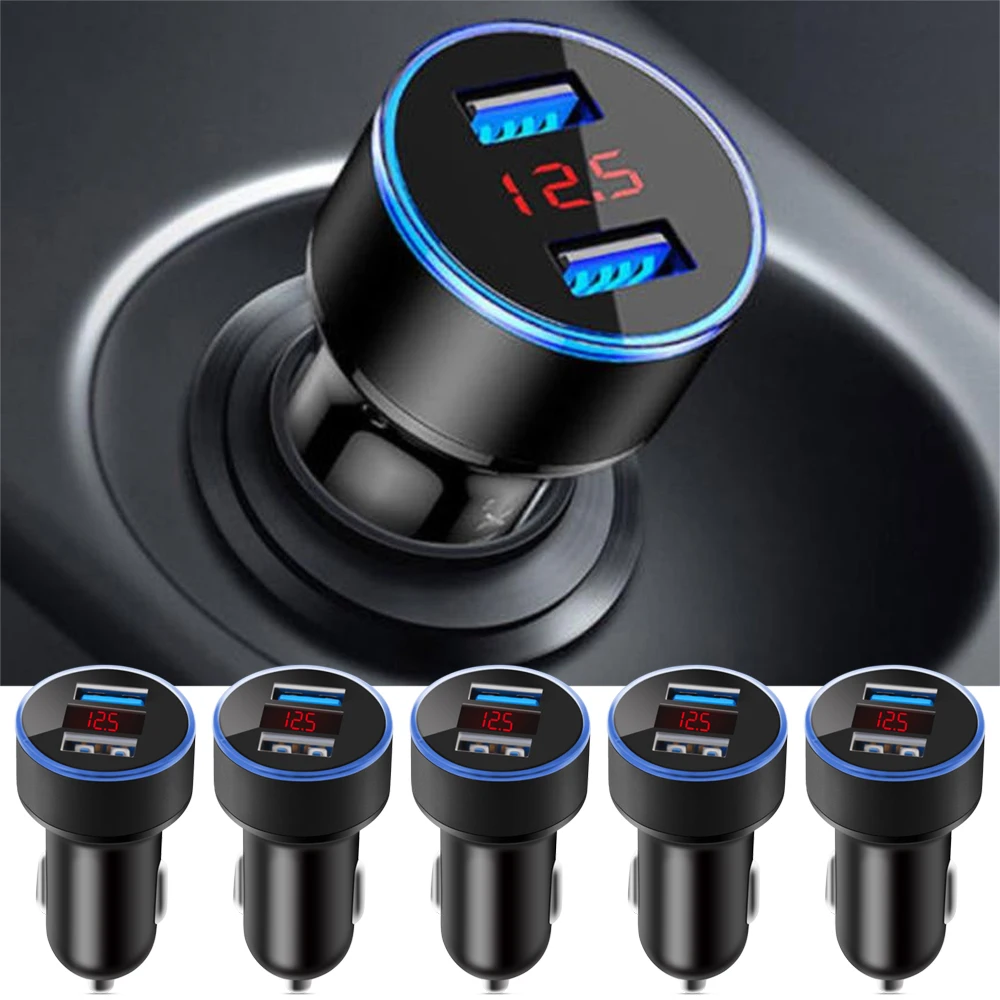 3.1A светодиодный дисплей USB зарядное устройство для телефона автомобильное 12 24 В