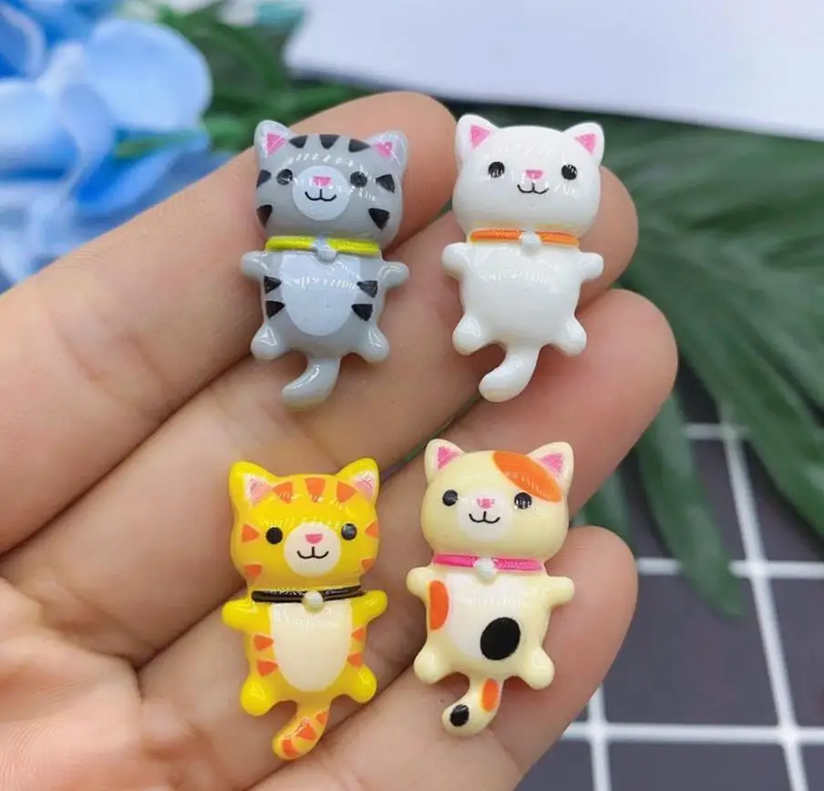Kawaii Cartoon Cat Resin Flat back Cabochon DIY Scrapbooking Decorative Craft Making Headgear accessories