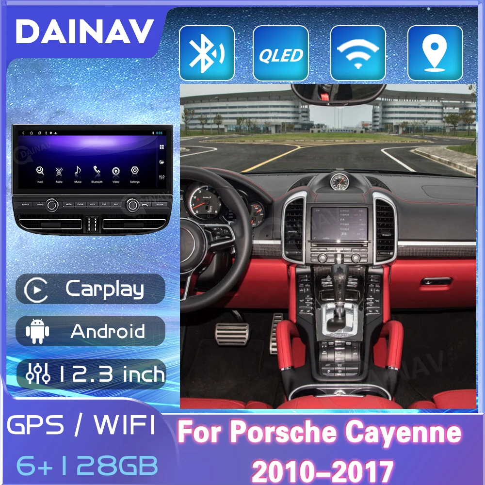 

12.3 inch Android Car Radio Receiver For Porsche Cayenne 2010-2017 Stereo GPS Navigation Multimedia MP3 Player Built in Carplay