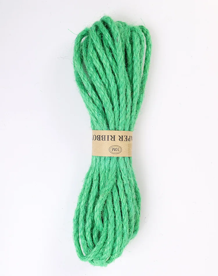 dark green 10 м 6 мм веревки из натурального джута шпагат пеньковый витой шнур макраме струна сделай сам, поделки ручной работы украшения подарочная упаковка аксессуары - Цвет: dark green