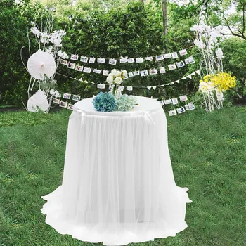 

Wedding Party Tutu Tulle Table Skirt Tableware Cloth Baby Shower Party Home Decor Table Skirting Birthday Party Multi-size #LR2
