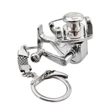 80%HOTAlloy Reel Drum Pendant Keychain Key Ring Mini Miniature Sea Fishing Tackle