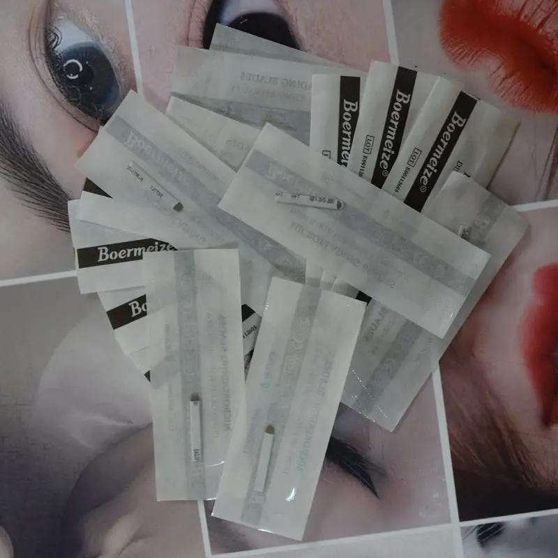 

Tattoo 0.2mm U-Form Nano Tattoo Nadeln Microblading nadel klinge 14U Permanent Make-Up Augenbraue Augenbraue tebori agulhas