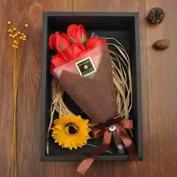 

7pcs Scented Soap Roses Flower Gift Box Rose Petal Soap Gift For Valentines Day/wedding/borthday