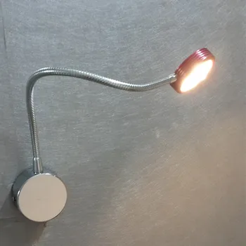 

Topoch 2x Wall Lamp Bed with ON OFF Switch for Hotel Camper Boat Reading 3W Bright LED Firm Aluminum Hose 360mm Chrome Finish