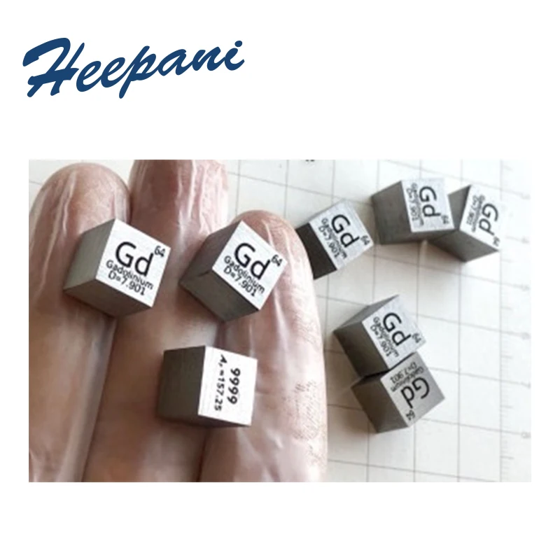 Free shipping gadolinium rare earth metal cube 10mm element Gd periodic table ingot  pellet (3)