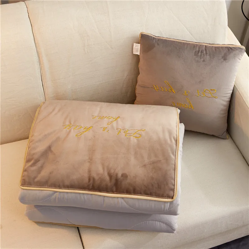 Фланелевая подушка, одеяло, одеяло для автомобиля, дивана, детская переносная дорожная подушка, мягкое складное офисное полотенце, одеяло s - Цвет: 2
