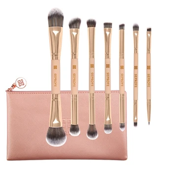 

7 Pcs Makeup Brushes Set Double Ended Beauty Tools Make Up Brush Sets Cosmetic Blush Eyebrow Eye Shadow Lip Powder Brush Etc.