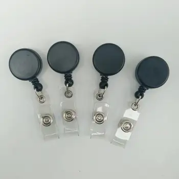

Free shipping 1000pcs/lot customized logo badge reel; promotional retractable plastic badge holder; belt clip BR16