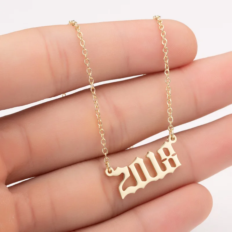 

1980 To 2019 Number Date Of Birth Necklace Personalized Custom Jewelry 1993 1994 1995 1996 1997 1998 1999 2000 Collier Femme Bff
