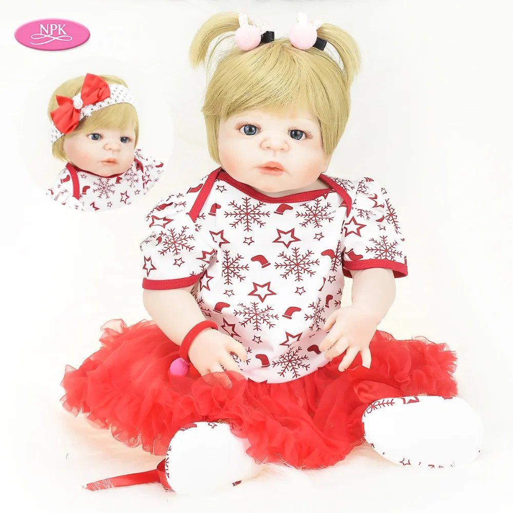 

Bebes Reborn Toddler Baby Doll 55CM Realistic Full Silicone Babies Girl Lifelike Princess Dolls Bath Toy Christmas Gift for Kids