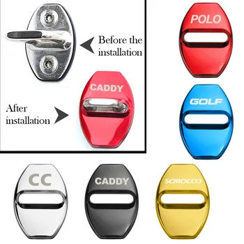 

lin&guo 4PCS Car Styling Brand Stickers Case For POLO SCIROCCO BEETLE CC GTD EOS UP Accessories Car-Styling