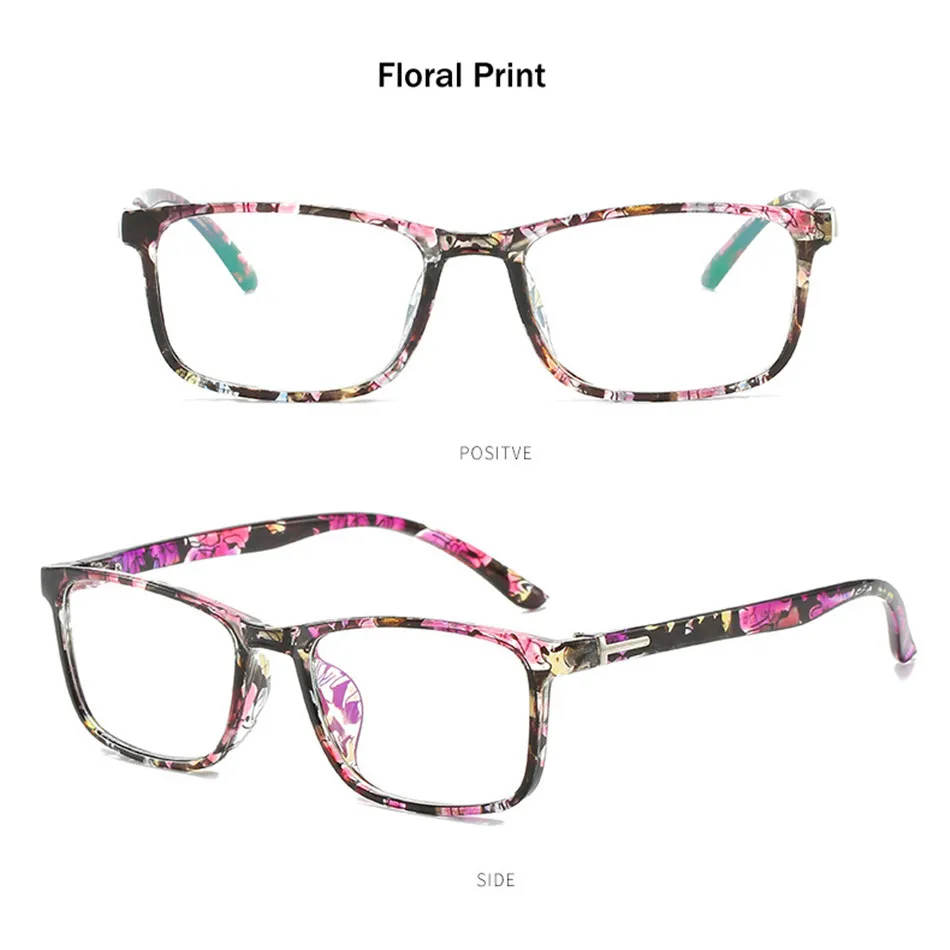 Elbru 2019 Ретро квадратные очки для мужчин и женщин ультралегкие очки с диоптриями при близорукости рамка винтажный цветочный принт