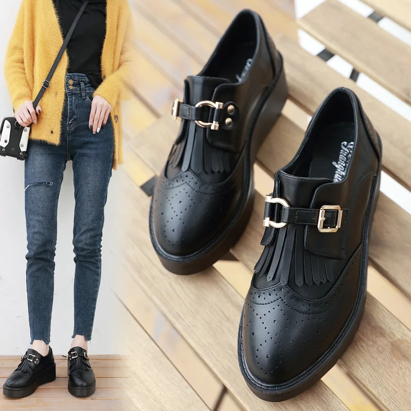 buckle oxfords womens