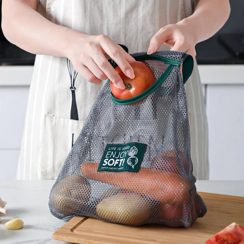 Сетчатые сумки многоразового использования для покупок пустотелая Сетчатая Сумка портативный Органайзер держатель для хранения для ванной комнаты Душ Косметика кухонные овощные