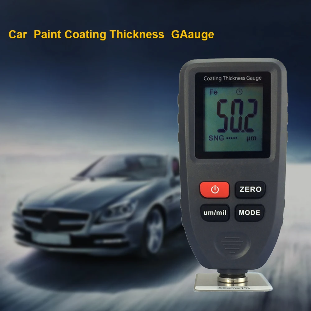 

Digital Paint Coating Thickness Gauge Thickness Meter with LCD Display Electroplate Feeler Tester 0-1.25mm for Car Instrument