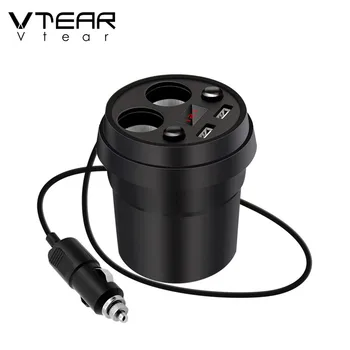 

Vtear universal Car charger multi function cigarette lighter 12V LED display Mobile Phone cup Chargers accessories parts