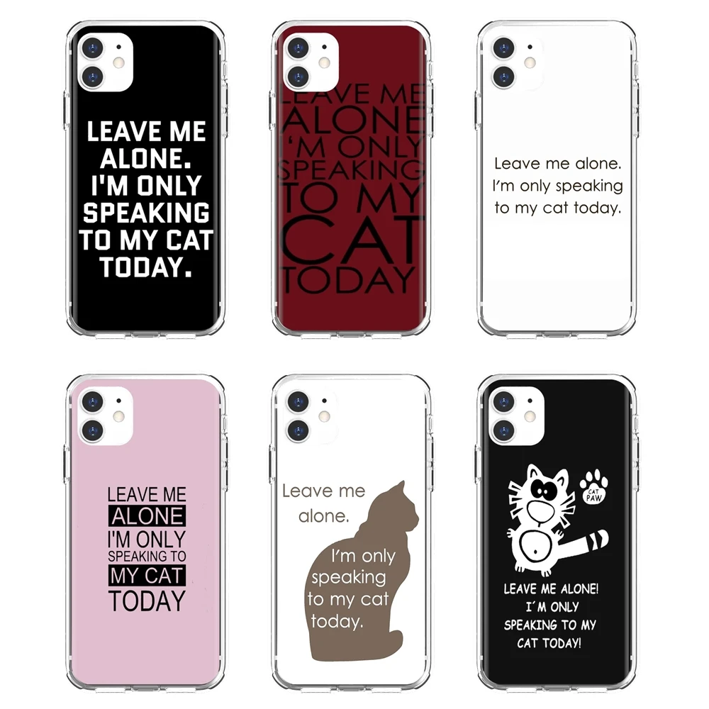 Для Apple iPhone 10 11 12 Pro Mini 4S SE 5C 6 6S 7 8 X XR XS Plus Max 2020 alone-Z-разговор-my-cat-today-чехол для