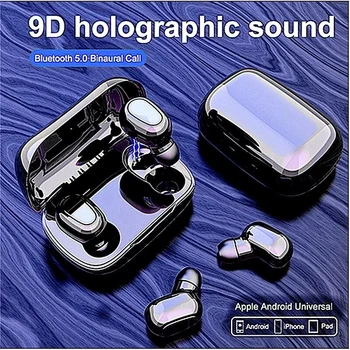 

L21 Bluetooth Earphone Wireless Earbuds 5.0 TWS Headsets Dual Earbuds Bass Sound for Huawei Xiaomi Iphone Samsung Mobile Phones